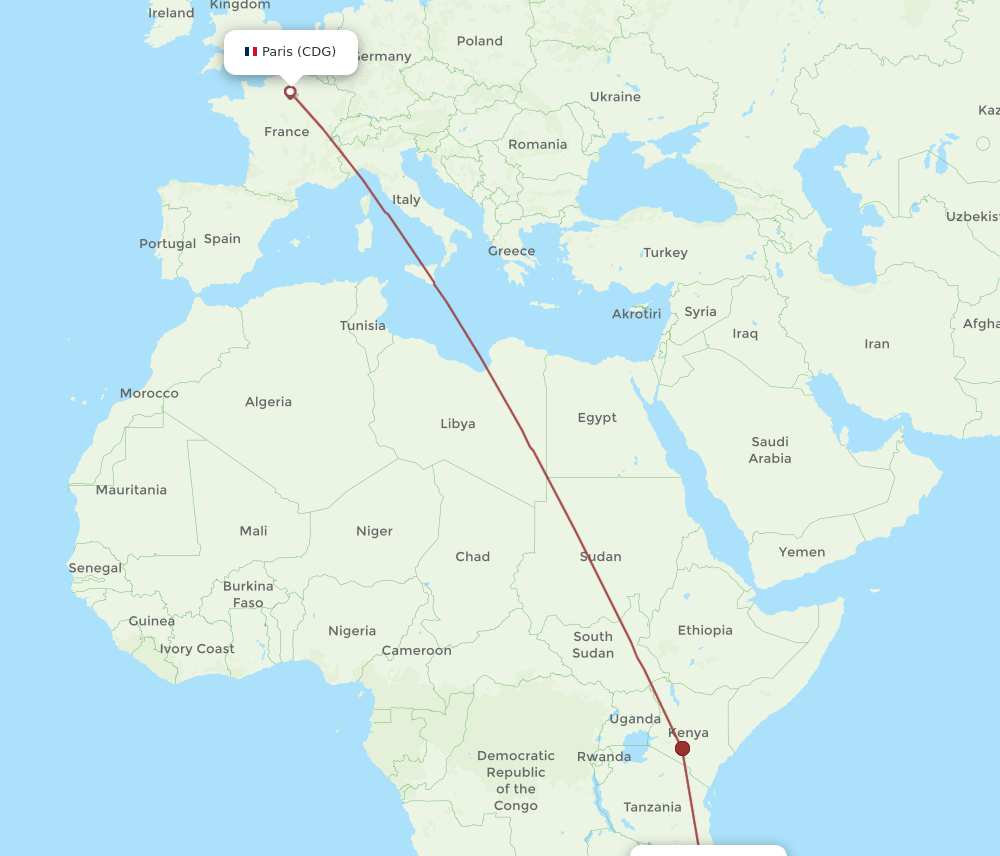 APL-CDG flight routes