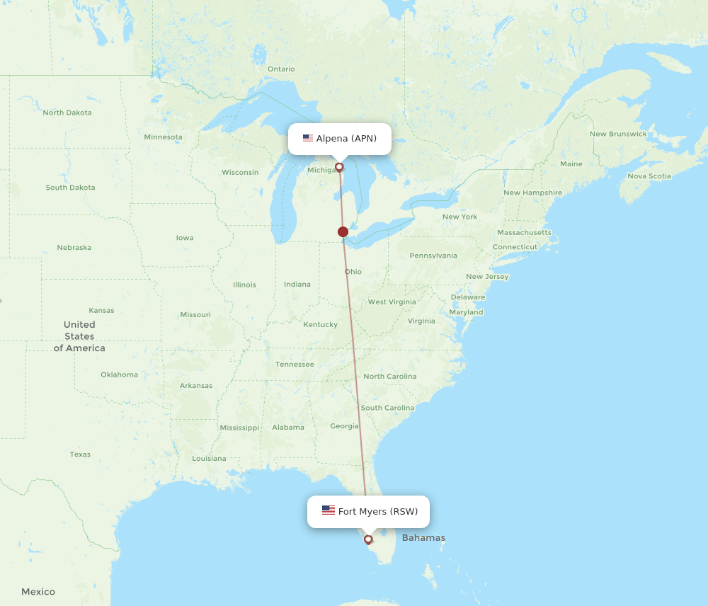 APN-RSW flight routes