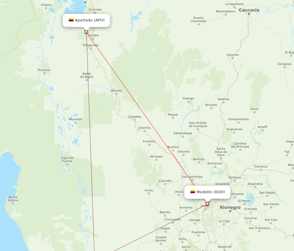 APO to EOH flights and routes map