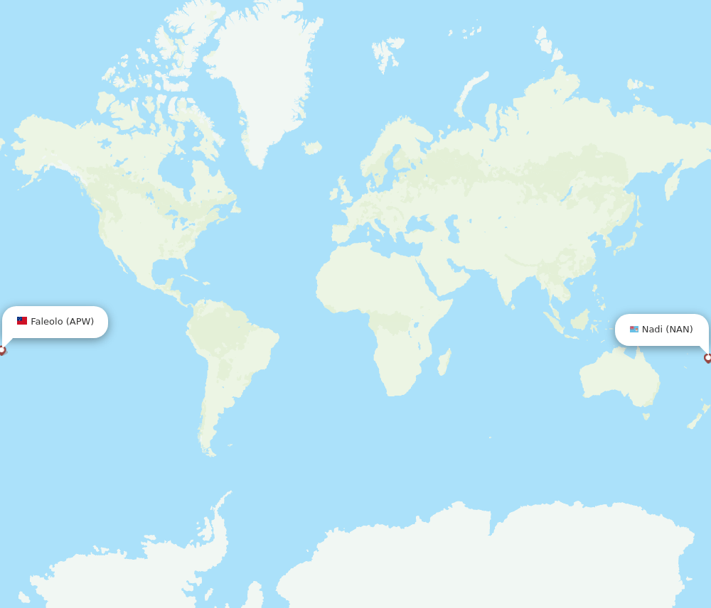 APW to NAN flights and routes map