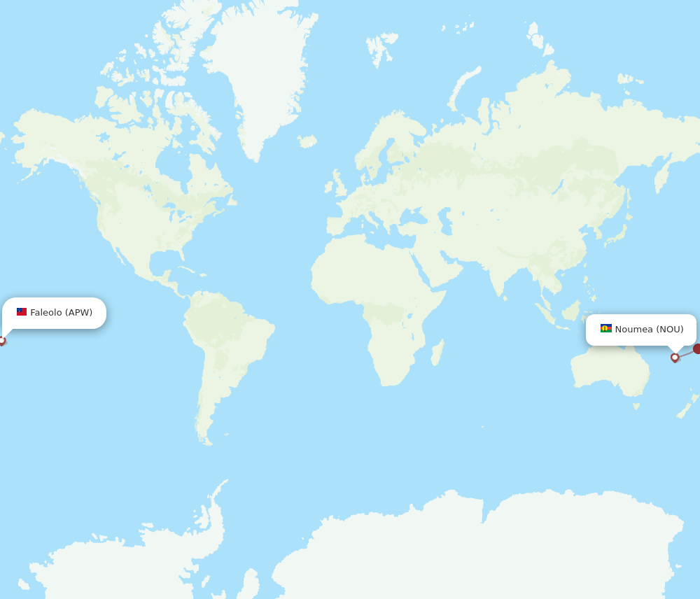 APW-NOU flight routes