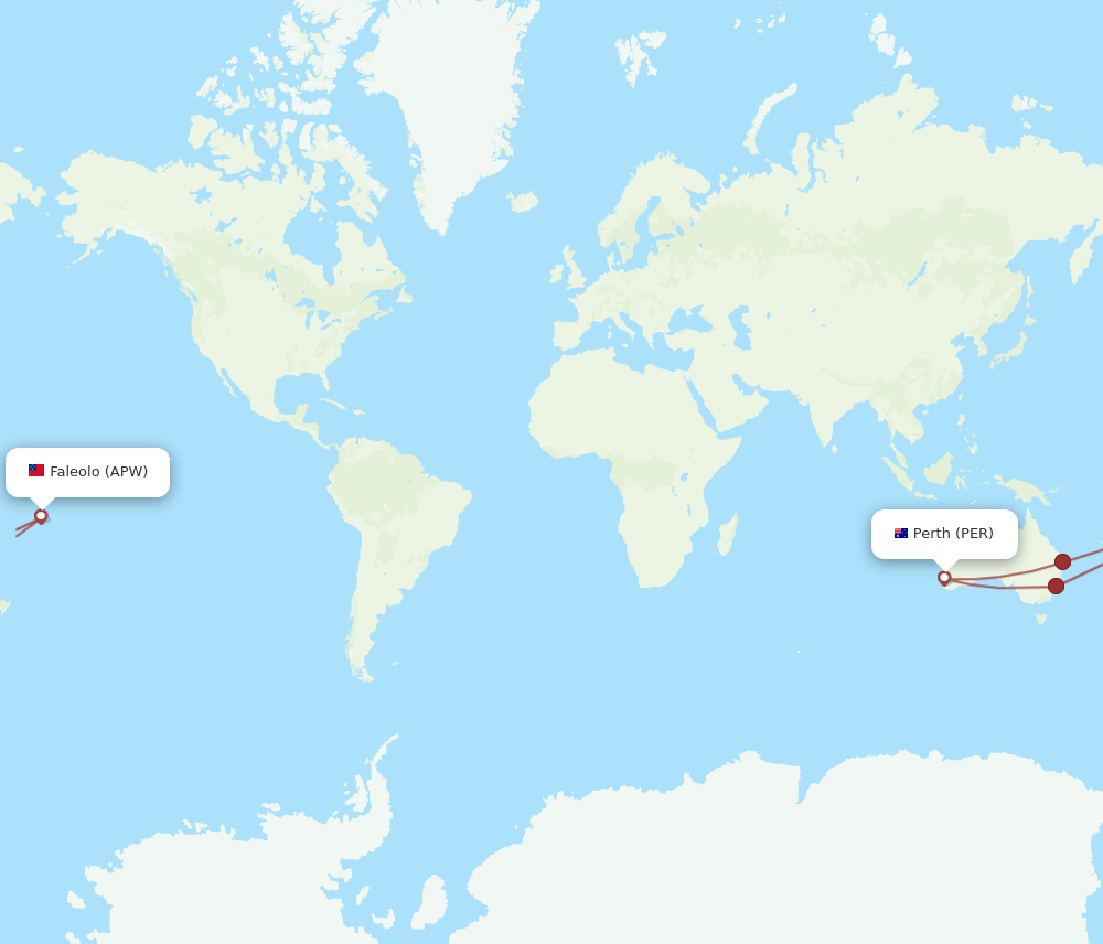 APW-PER flight routes