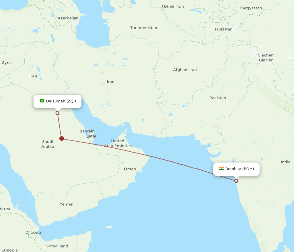 AQI-BOM flight routes