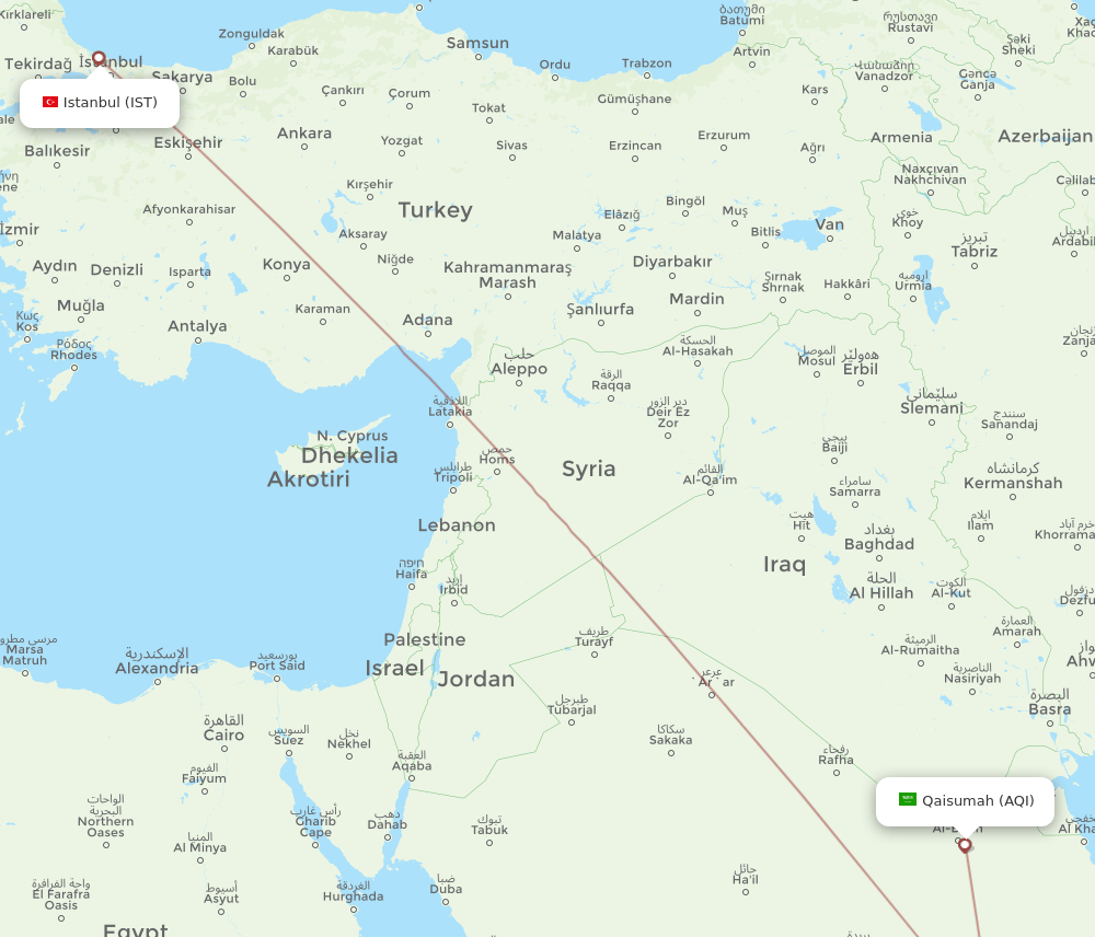 AQI-IST flight routes