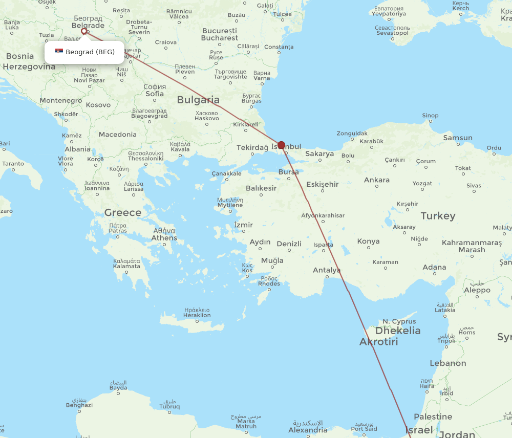 AQJ-BEG flight routes