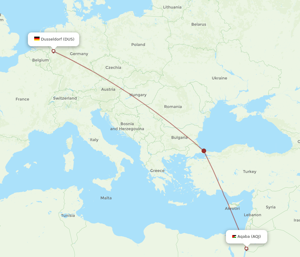 AQJ-DUS flight routes