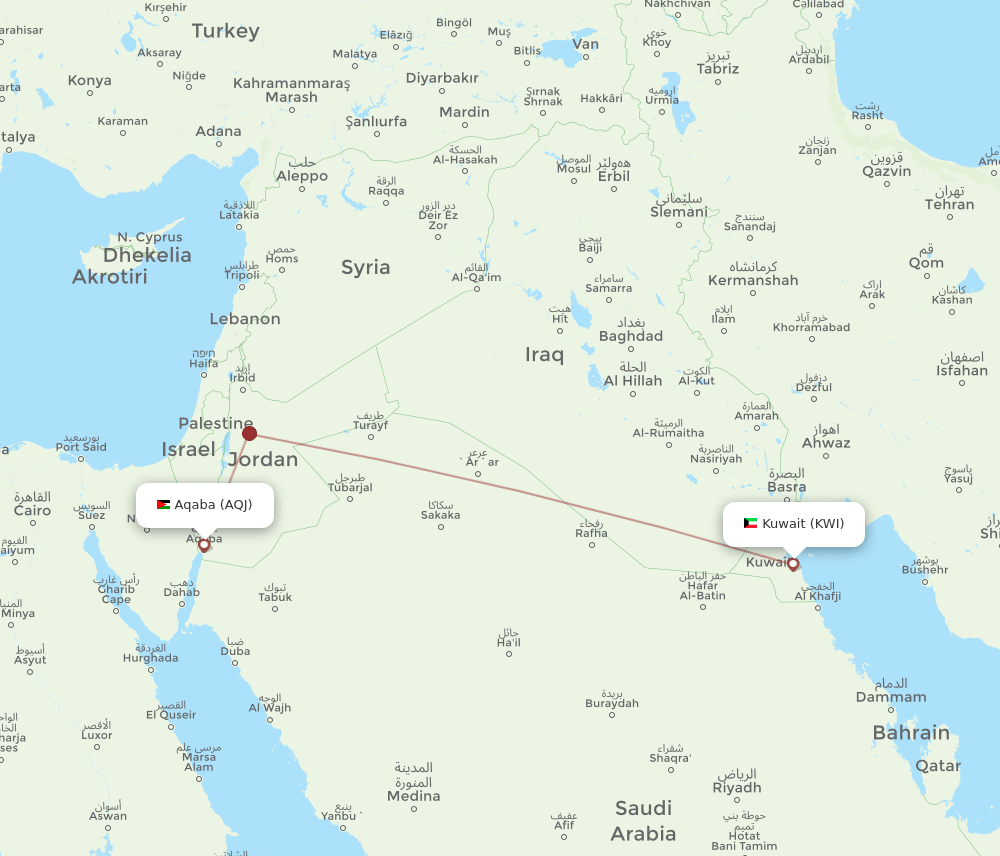 AQJ-KWI flight routes
