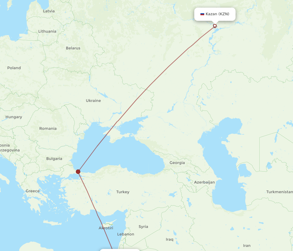 AQJ-KZN flight routes