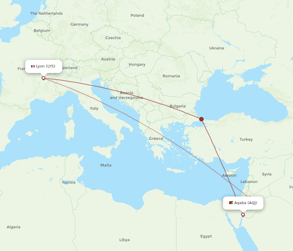 AQJ-LYS flight routes