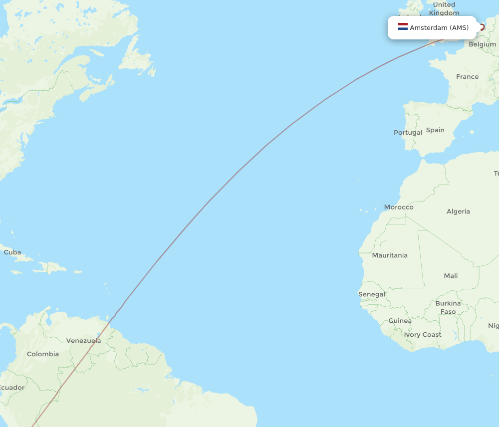 AQP-AMS flight routes