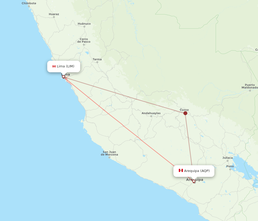 AQP to LIM flights and routes map