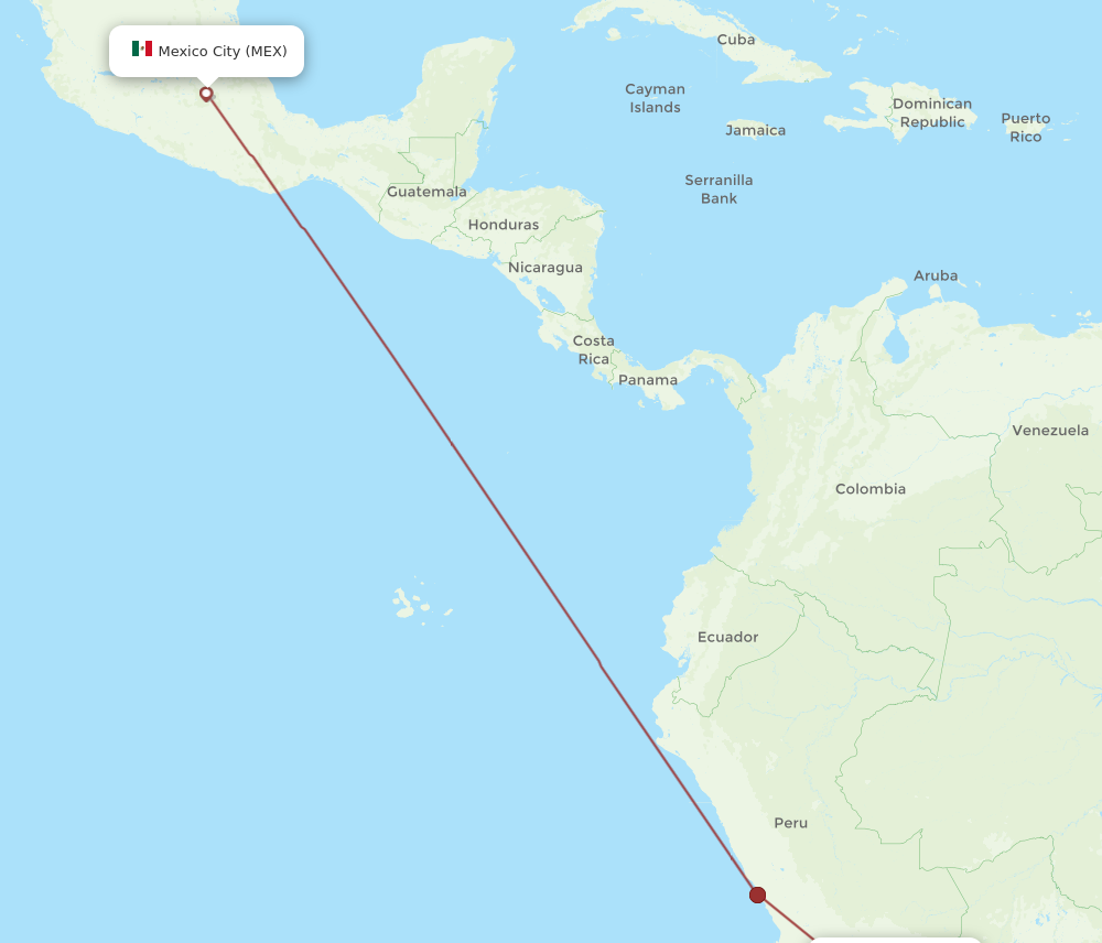 AQP to MEX flights and routes map