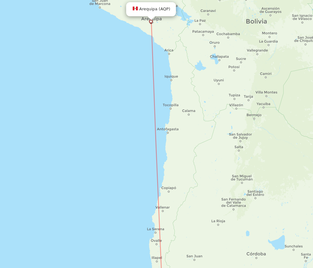 AQP-SCL flight routes