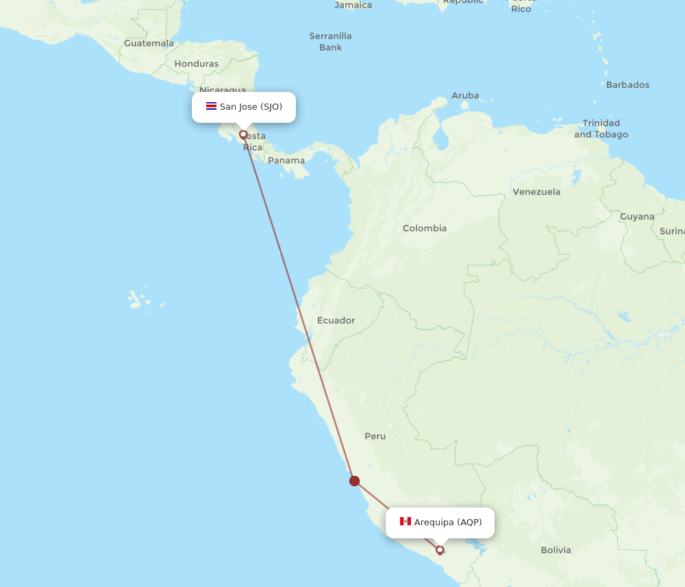 AQP-SJO flight routes