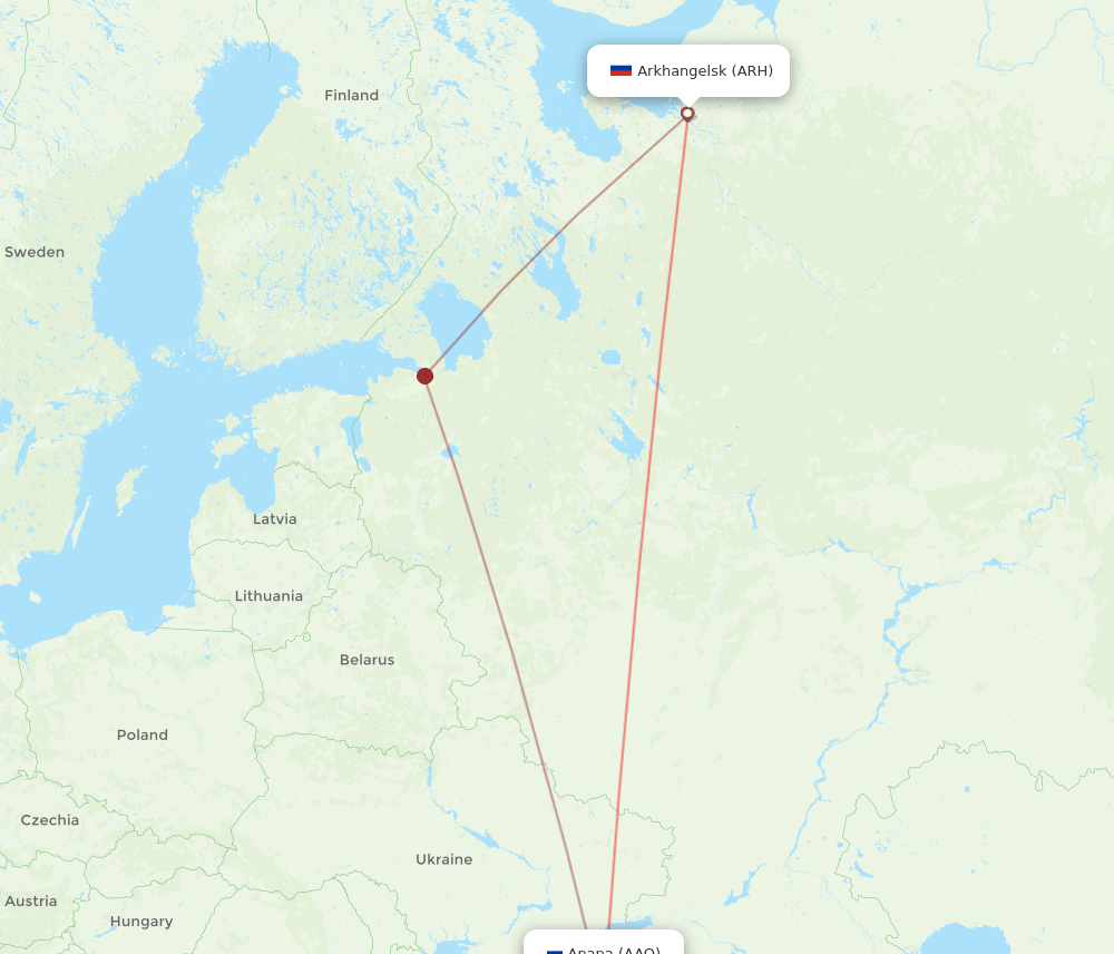 ARH-AAQ flight routes