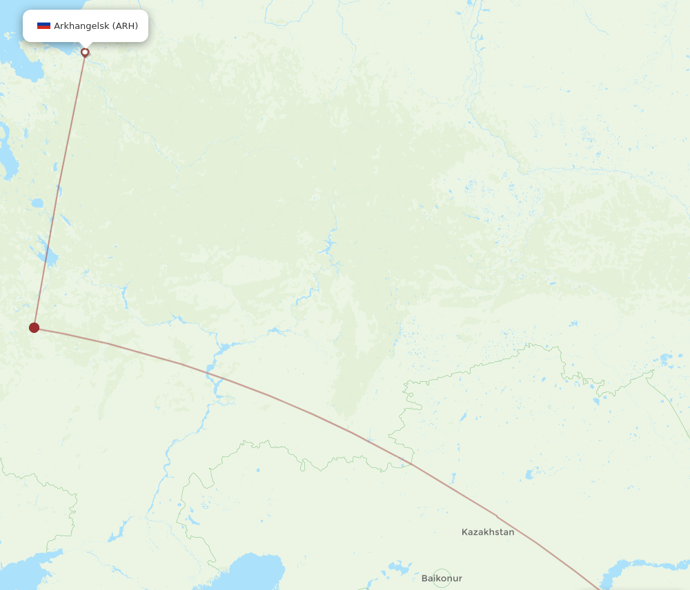 ARH-ALA flight routes