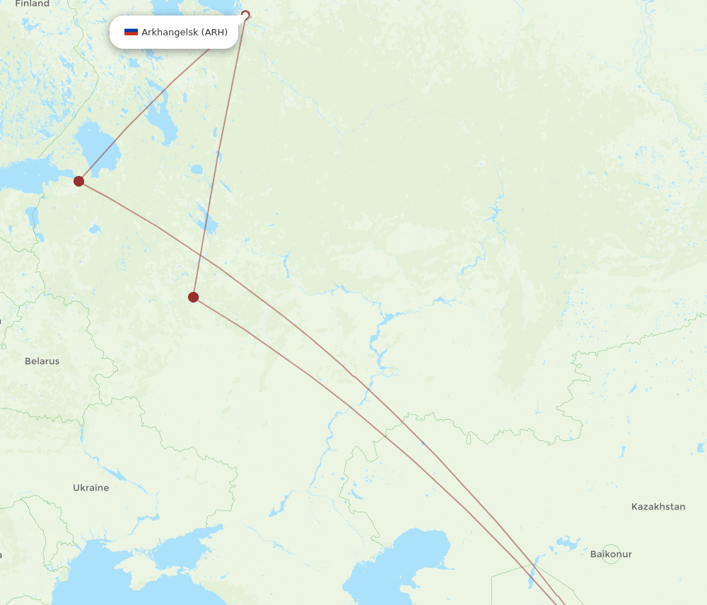 ARH-BHK flight routes