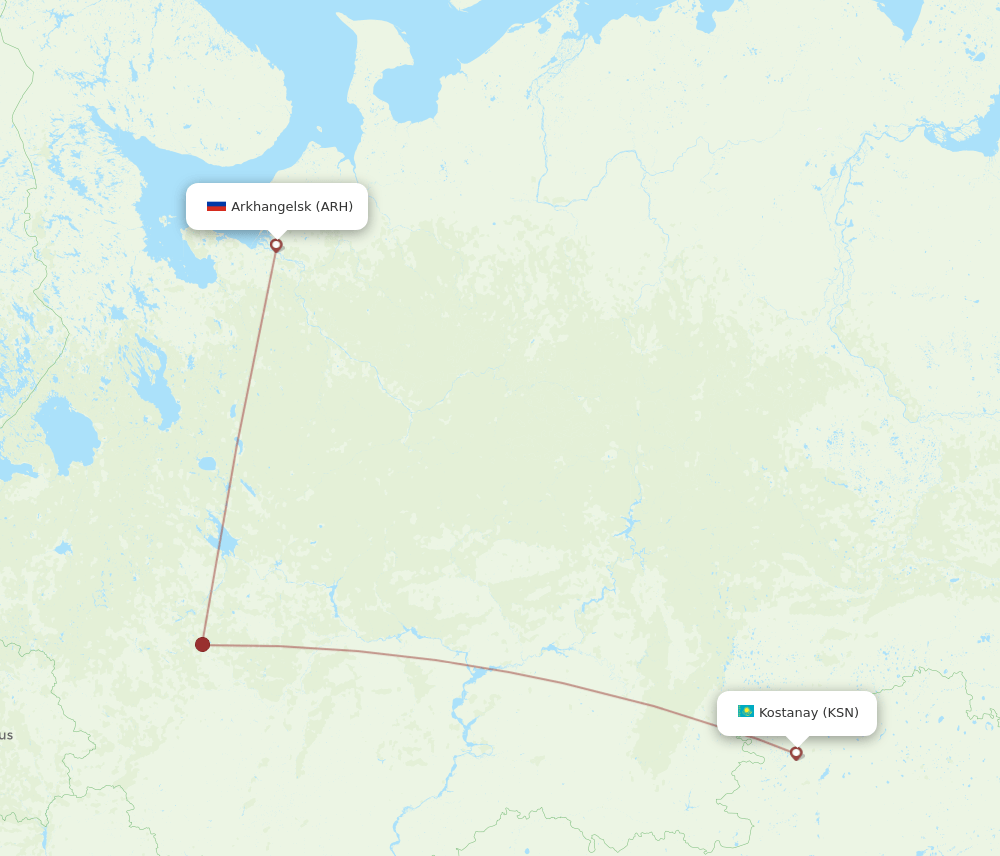 ARH-KSN flight routes