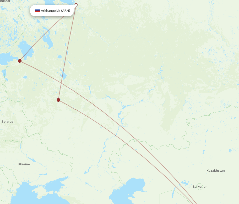 ARH-SKD flight routes