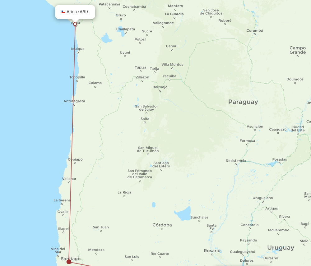ARI-EZE flight routes