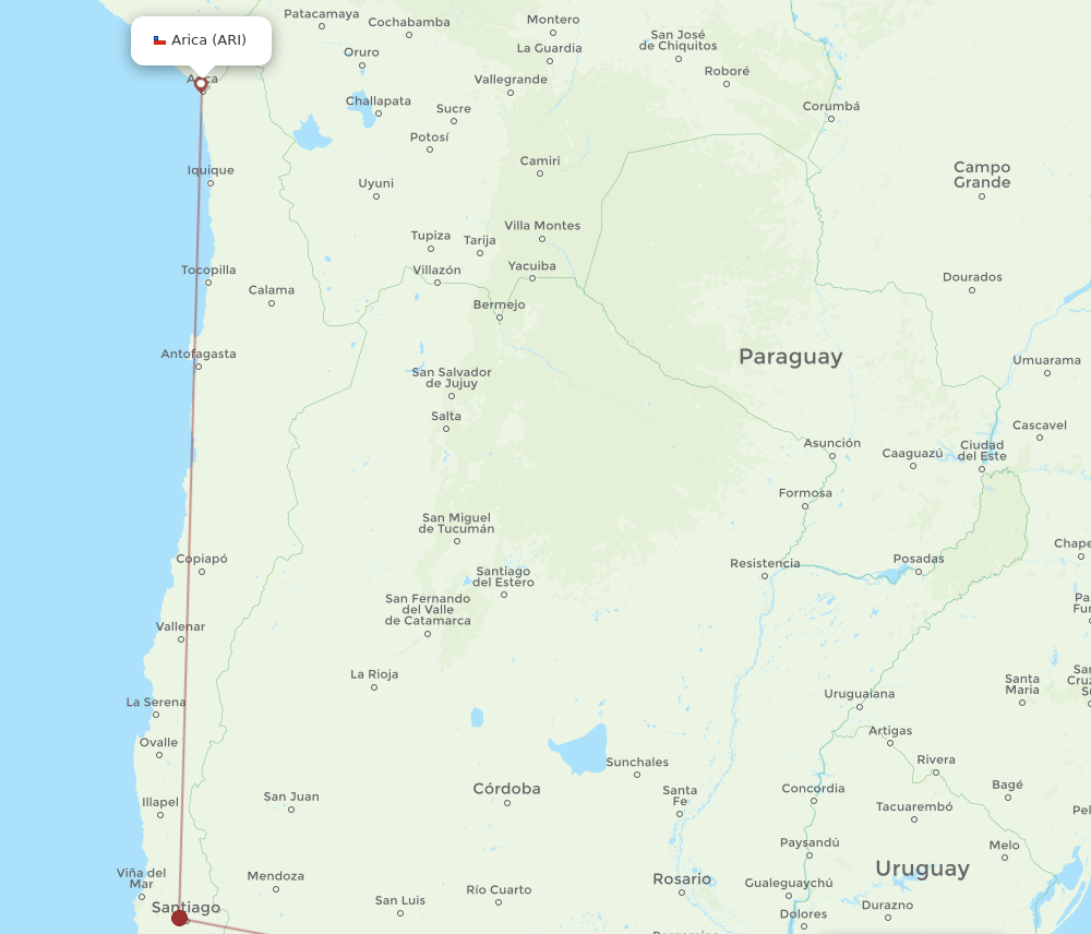 ARI-MVD flight routes