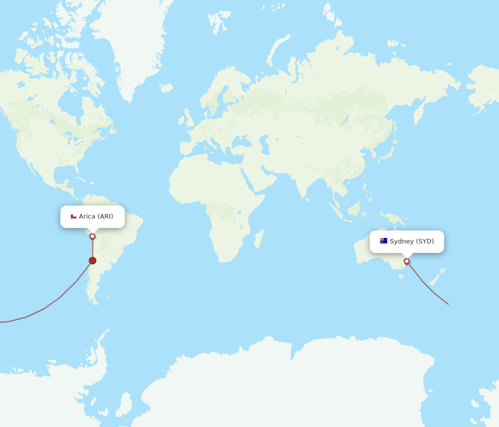 ARI-SYD flight routes