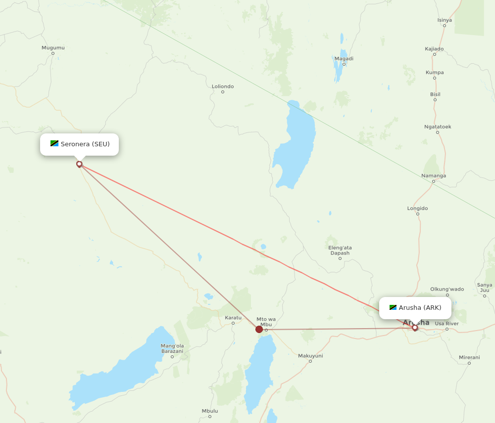ARK to SEU flights and routes map