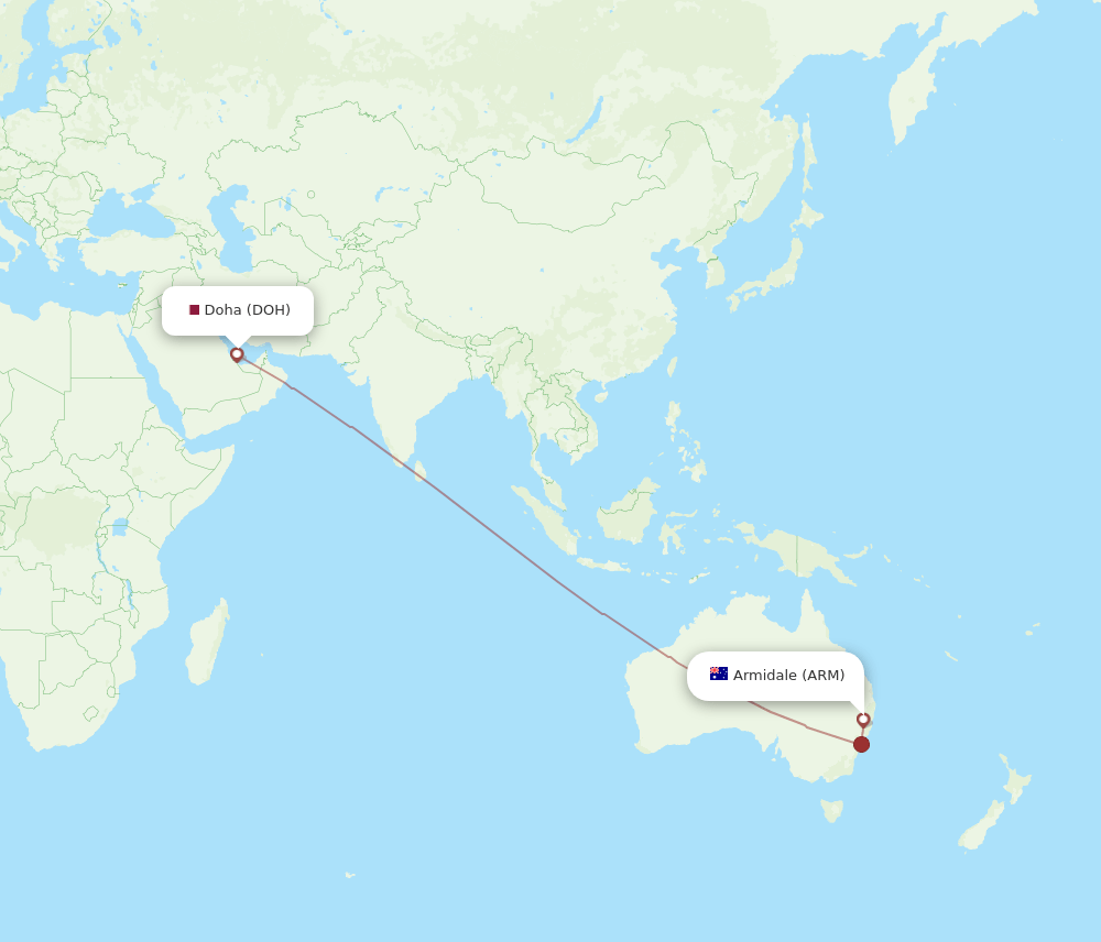 ARM-DOH flight routes