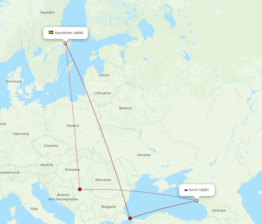 ARN-AER flight routes