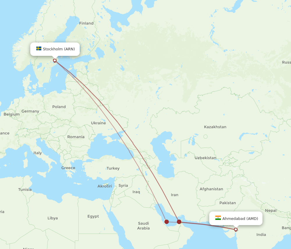 ARN-AMD flight routes