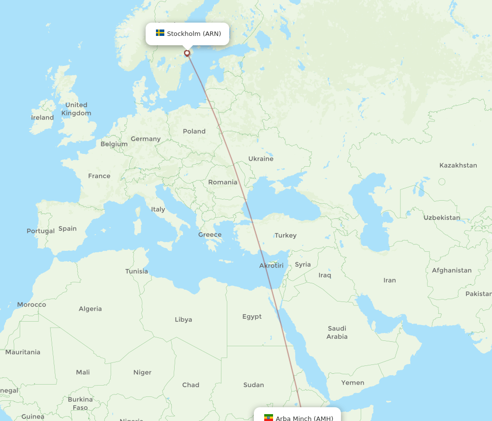 ARN-AMH flight routes