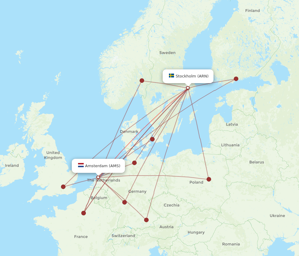 ARN to AMS flights and routes map