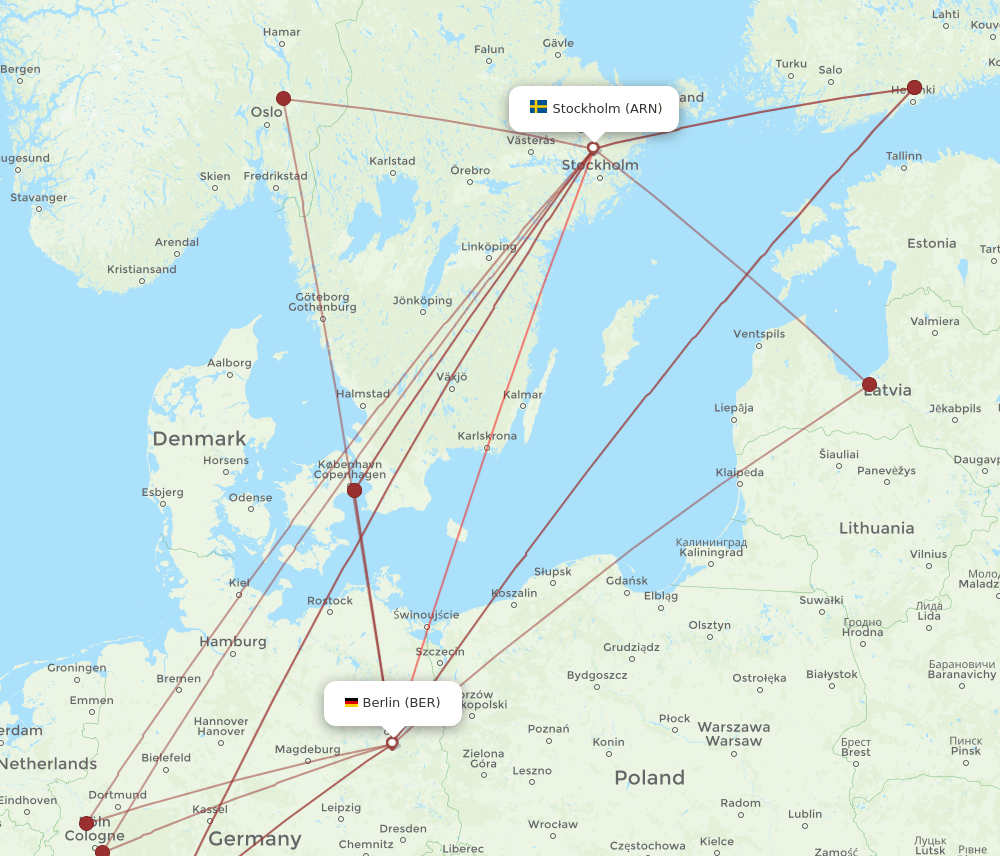 ARN-BER flight routes