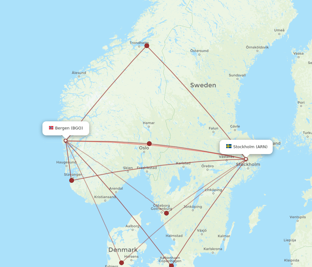 ARN-BGO flight routes