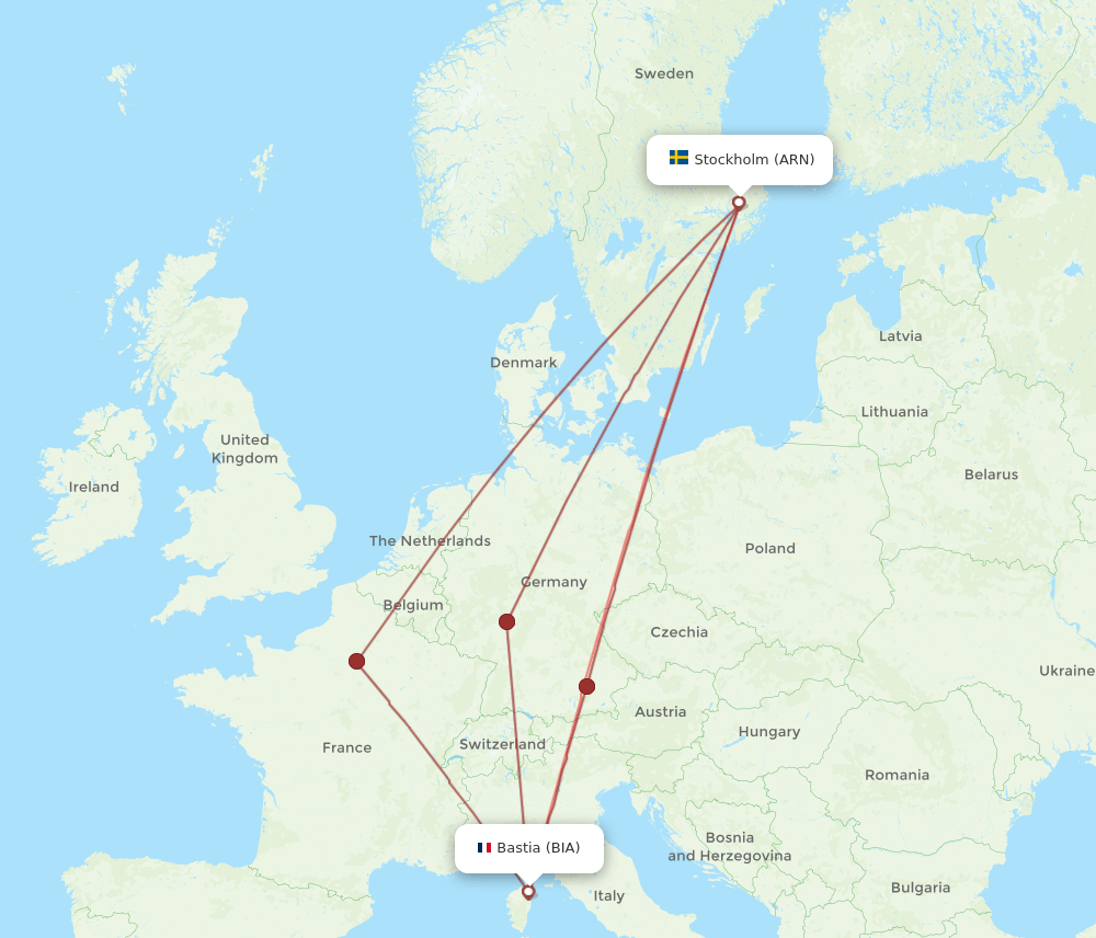 ARN-BIA flight routes