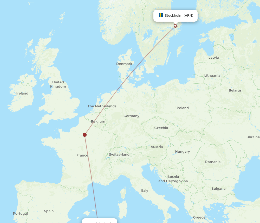 ARN-BJA flight routes