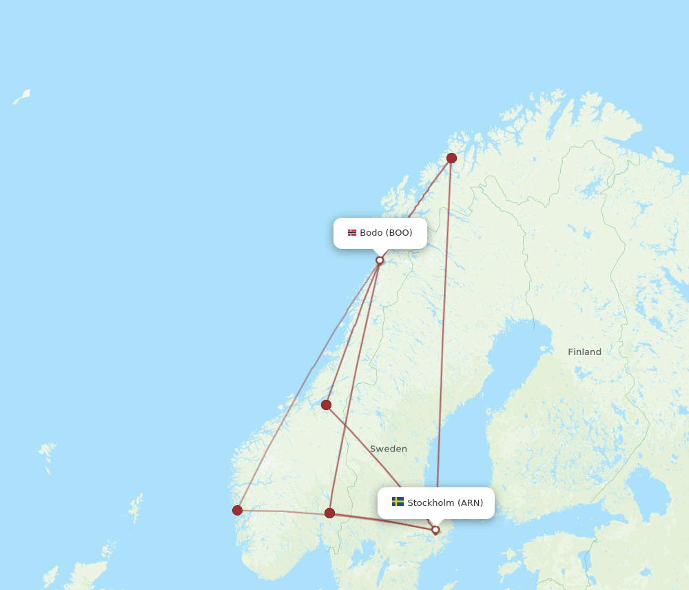 ARN-BOO flight routes