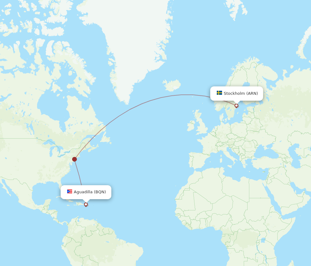 ARN-BQN flight routes