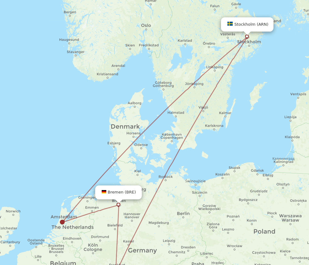 ARN-BRE flight routes