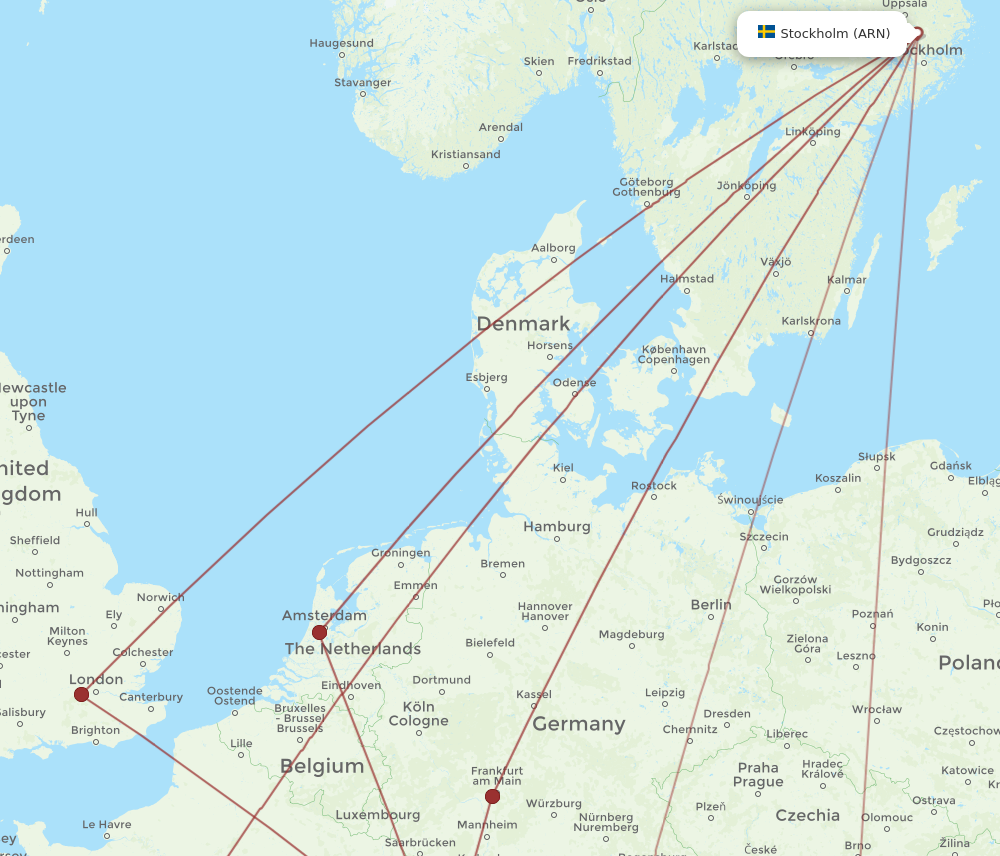 ARN to BSL flights and routes map