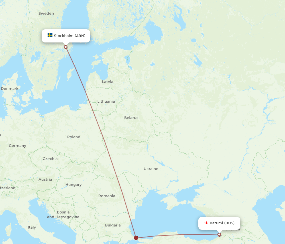 ARN-BUS flight routes
