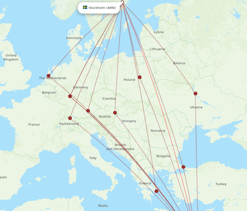 ARN-CAI flight routes