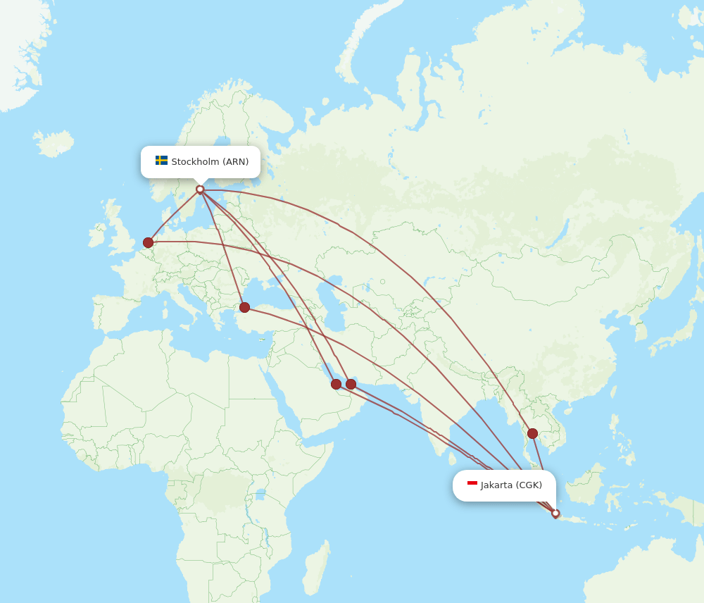 ARN-CGK flight routes