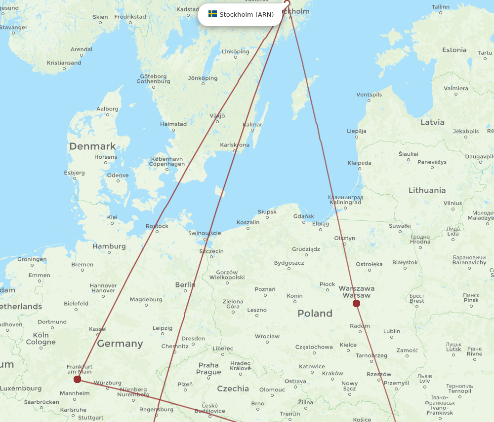 ARN-CLJ flight routes