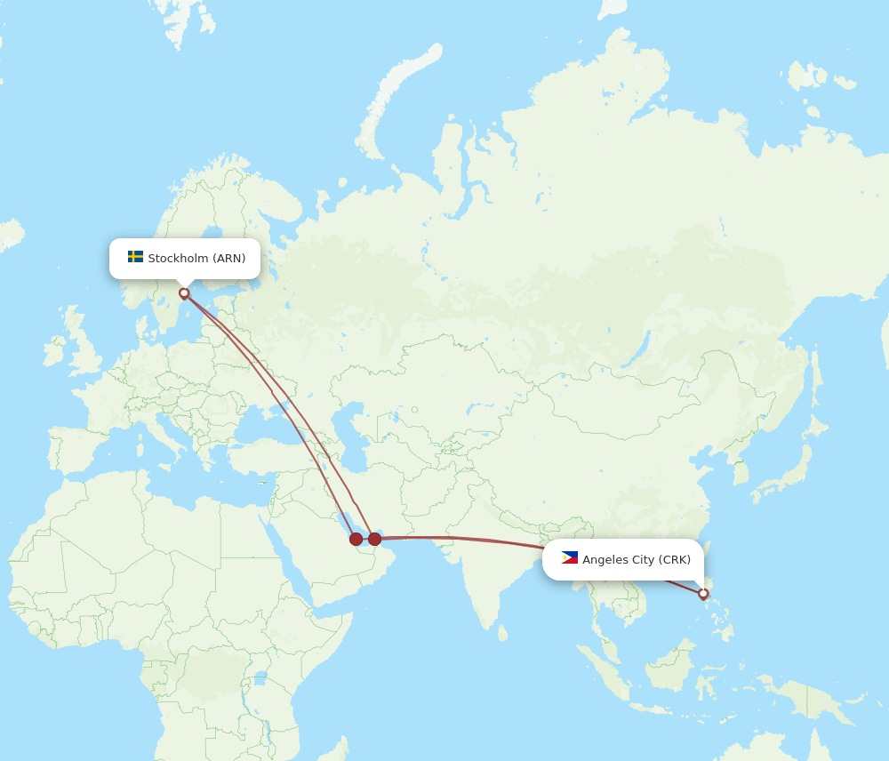 ARN-CRK flight routes