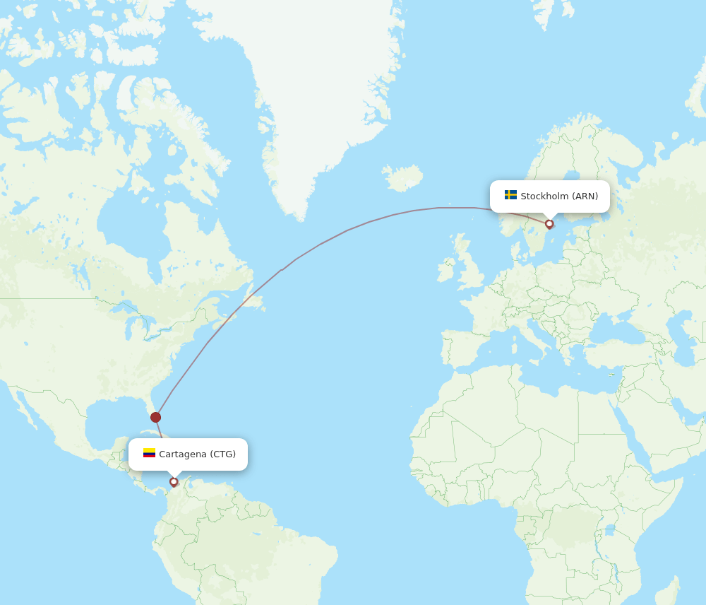 ARN-CTG flight routes