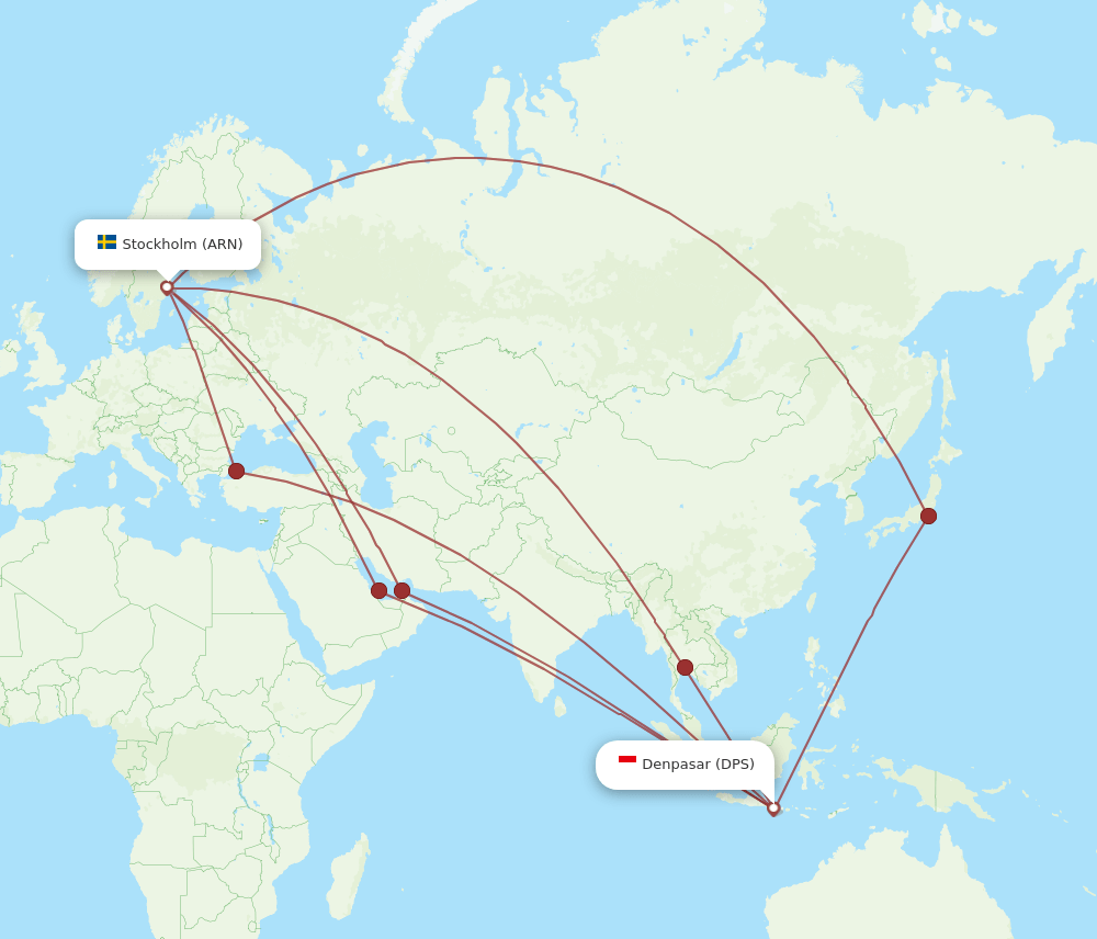 ARN-DPS flight routes