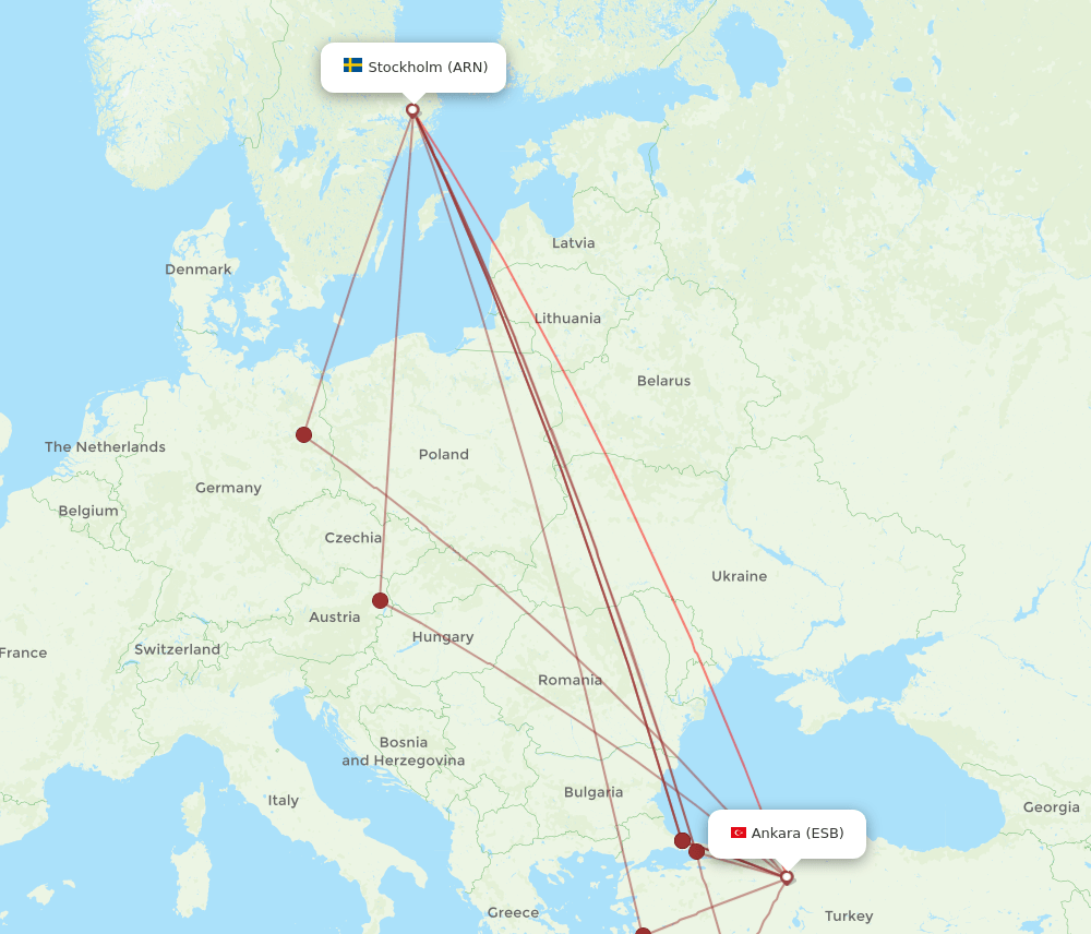 ARN-ESB flight routes