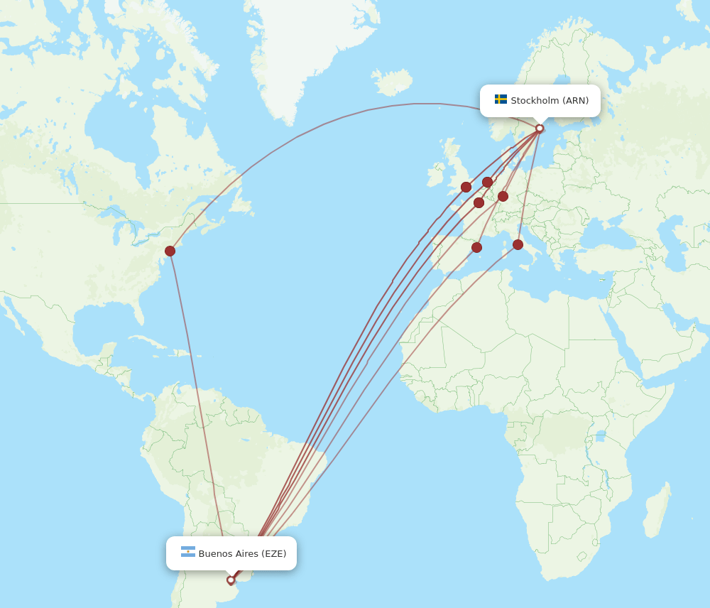 ARN-EZE flight routes