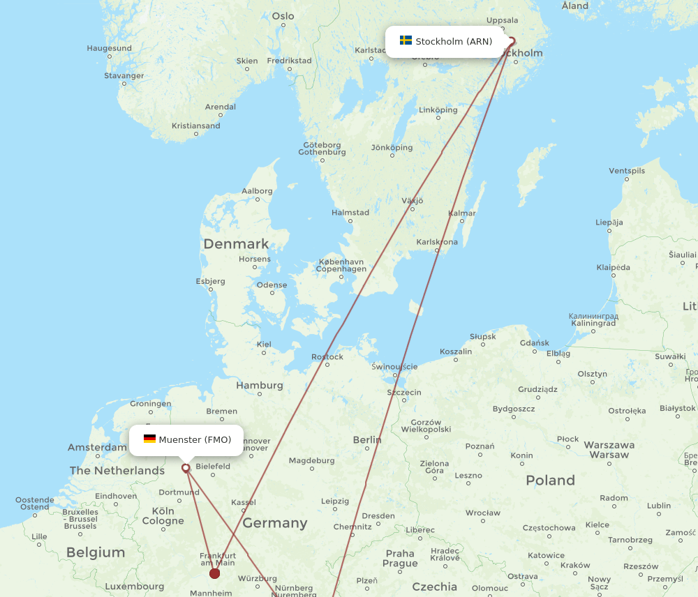 ARN-FMO flight routes